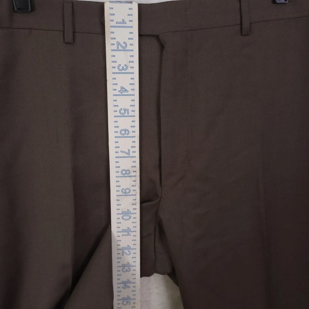 Canali Dress Pants Mens 38x30 Brown 100% Wool Flat Front Tailored Made in Italy